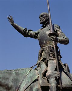 Don Chisciotte, dal monumento a Miguel de Cervantes (1547-1616) 1927 (bronzo) (dettaglio)
